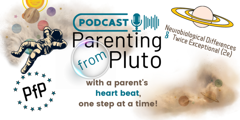 Podcast header for Parenting from Pluto © copyright