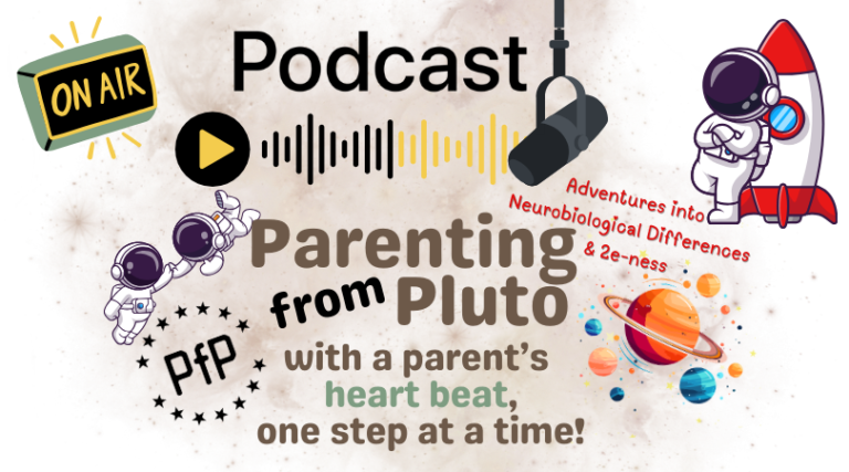 Podcast header for Parenting from Pluto © copyright
